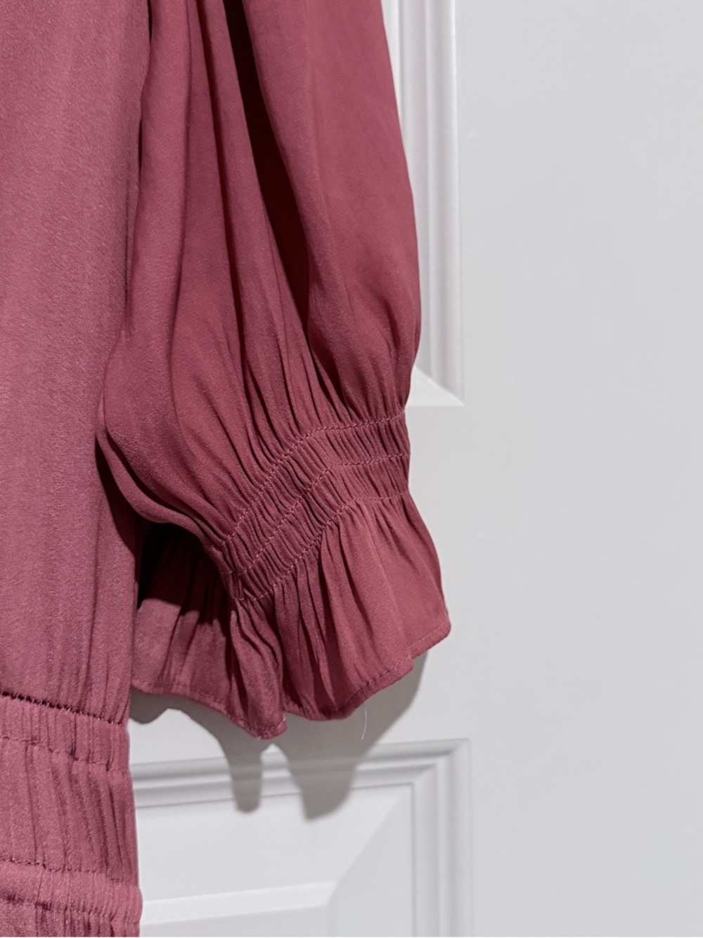 Current Air by Anthropologie Rose-Mauve Midi Dress with Ruffle Collar Size S - Picture 6 of 11